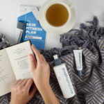 Book and Tea - Skin Fitness Plan Flatlay